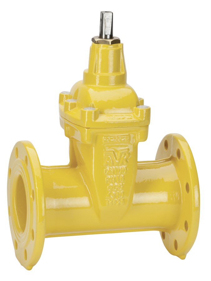 AVK resilient seated gate valve, gas supply, flanged, long face-to-face EN 558-2 S.15/DIN F5
